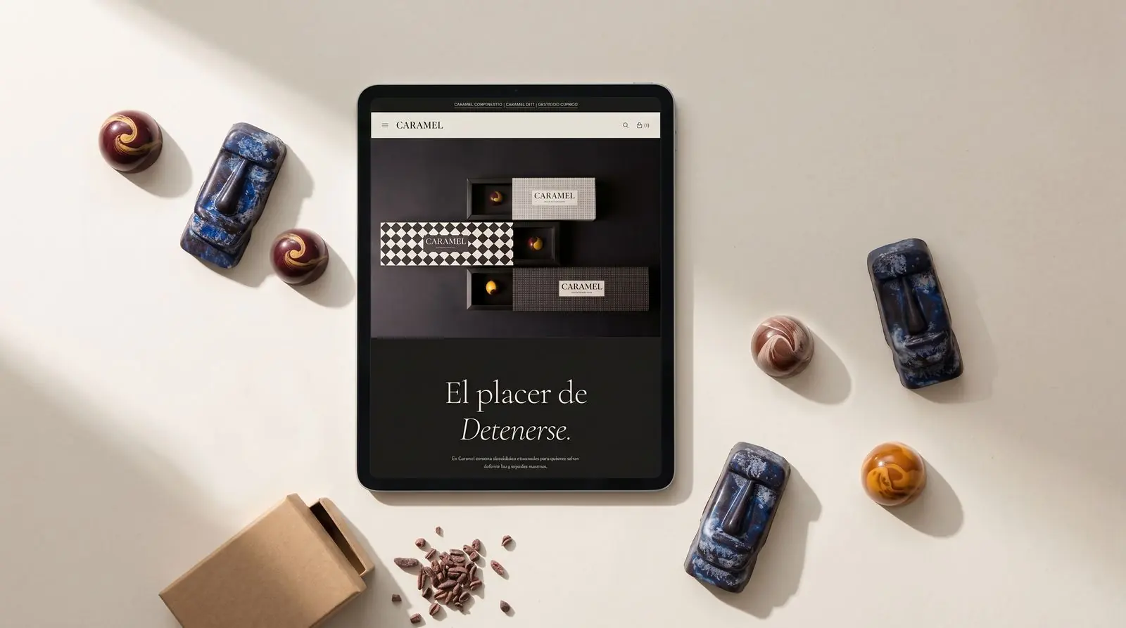 Portada de la tienda Caramel en tablet